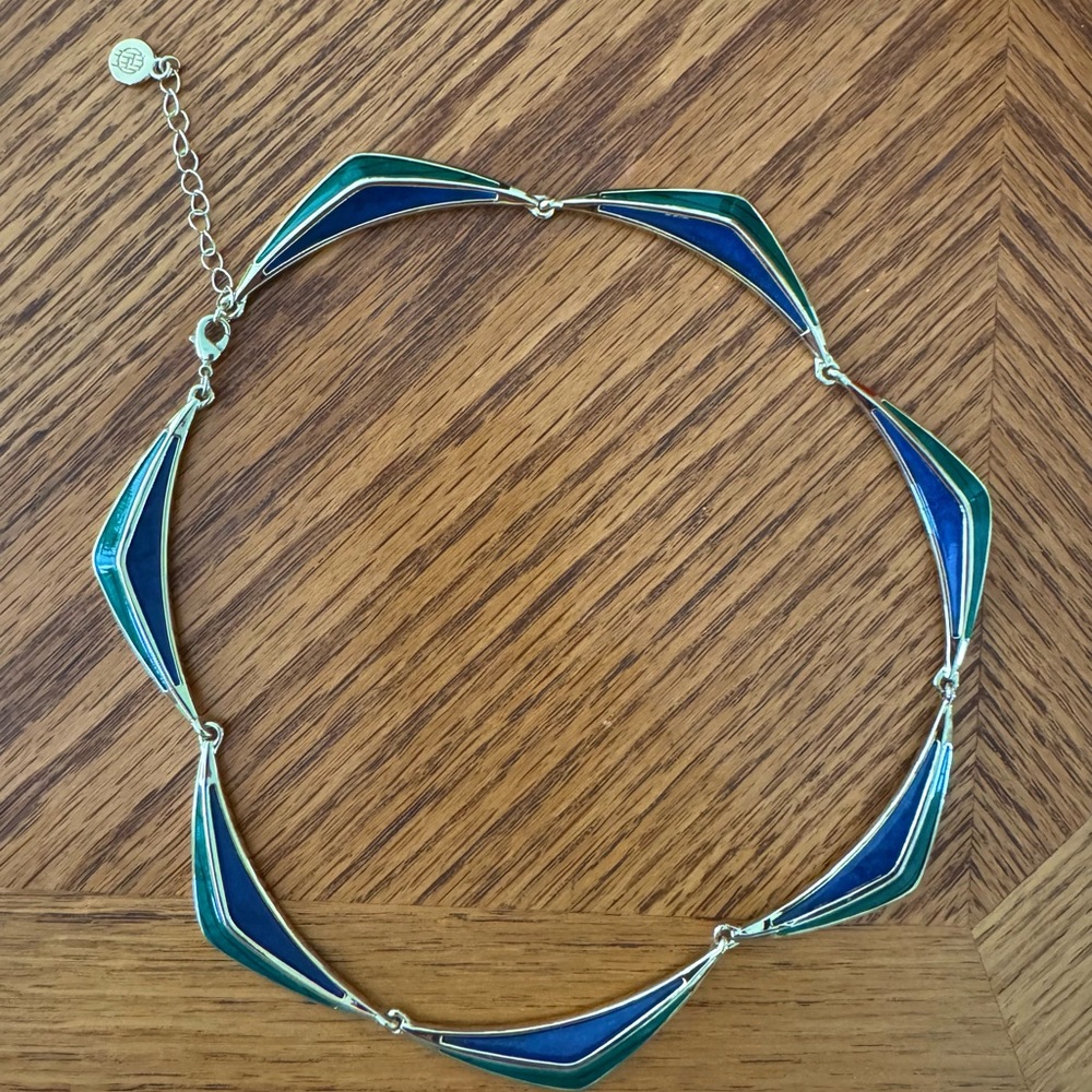 Blue and Green Gold House of Harlow collar necklace